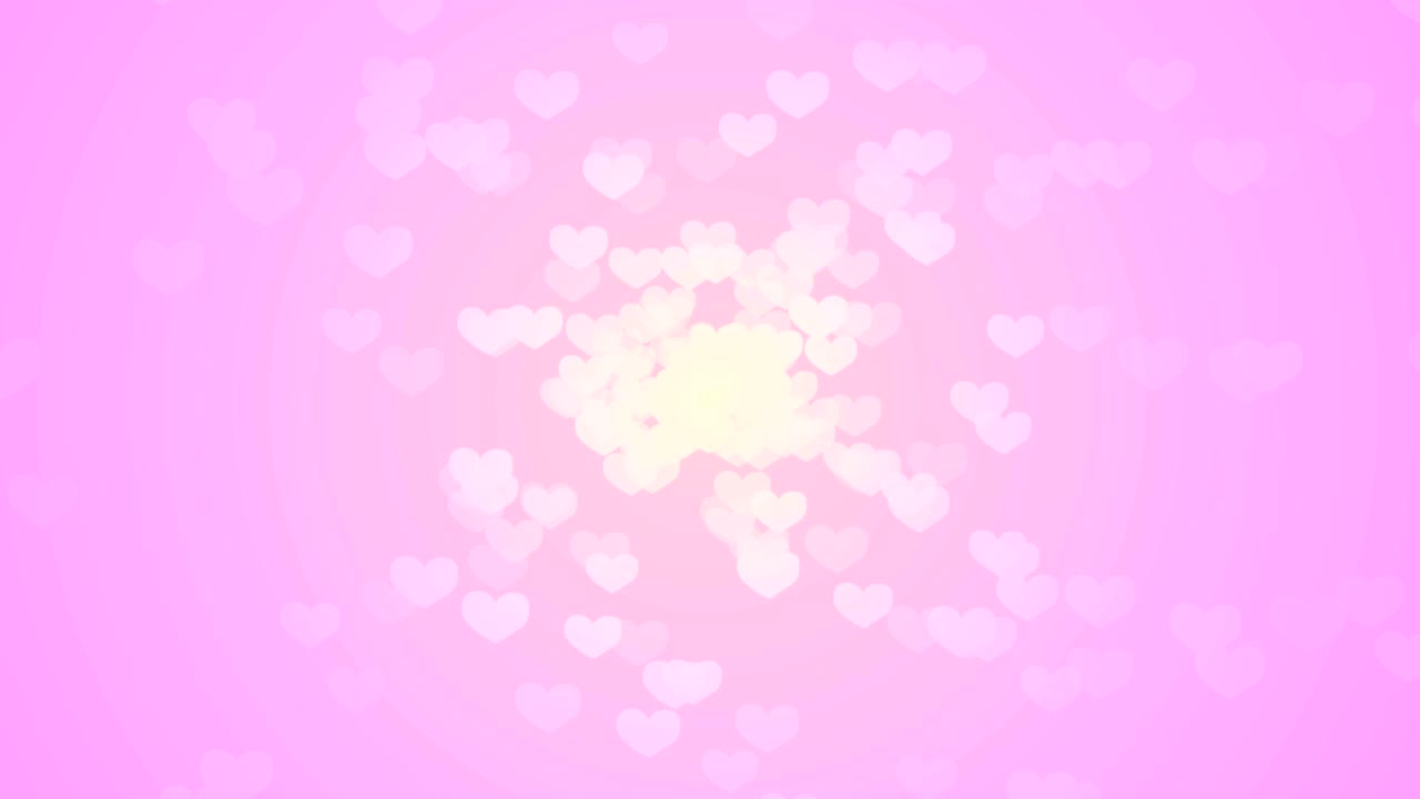 fondo de bucle púrpura claro con pequeños corazones rosados en movimiento.