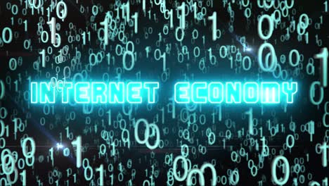 concepto de economía de internet azulado con código digital