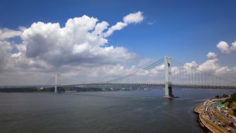 An-aerial-time-lapse-of-Lower-Bay-in-New-York-on-a-beautiful-day