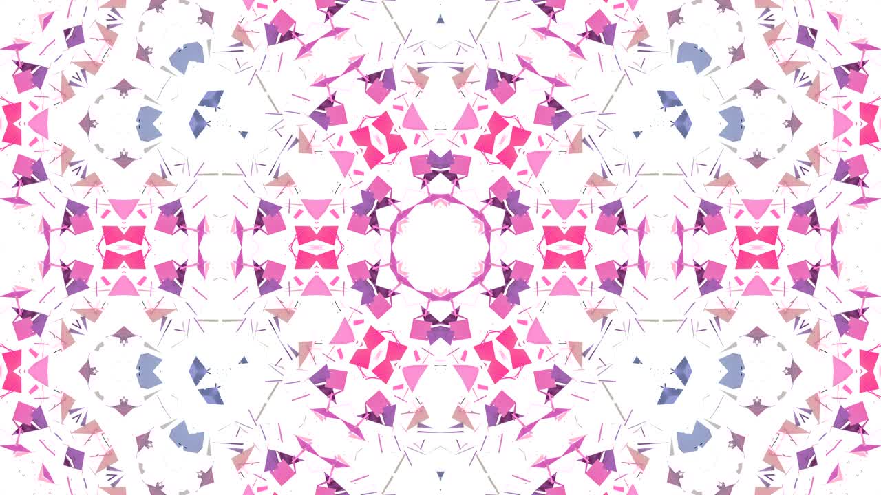 Sfondo astratto geometrico low poly come una vetrata in movimento o un effetto caleidoscopio in 4k. Animazione 3D in loop, filmato continuo in popolare stile low poly. 1