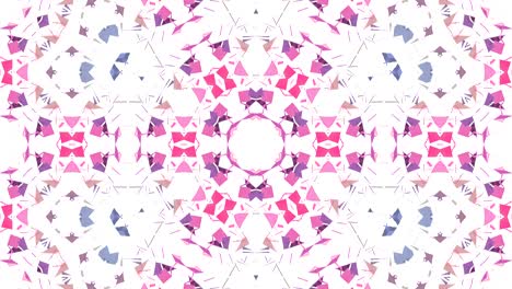 fondo abstracto poli geométrico bajo como un efecto de vidriera o caleidoscopio en movimiento en 4k. animación 3d de bucle, imágenes sin costuras en el popular estilo poli bajo. 1