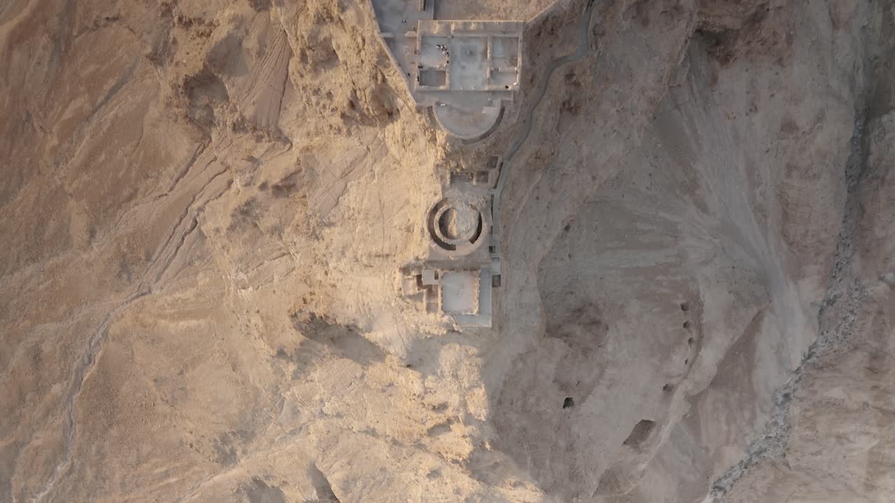 Aerial View of Ancient Ruins in the Middle East