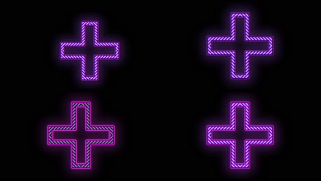 patrón de cruces geométricas moradas con luz de neón