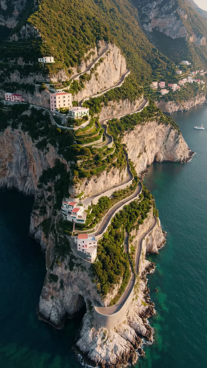 Coastal Road Winding Through Mountains