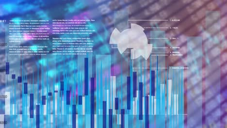 Animation-of-data-processing-and-statistics-recording-over-digital-display-board