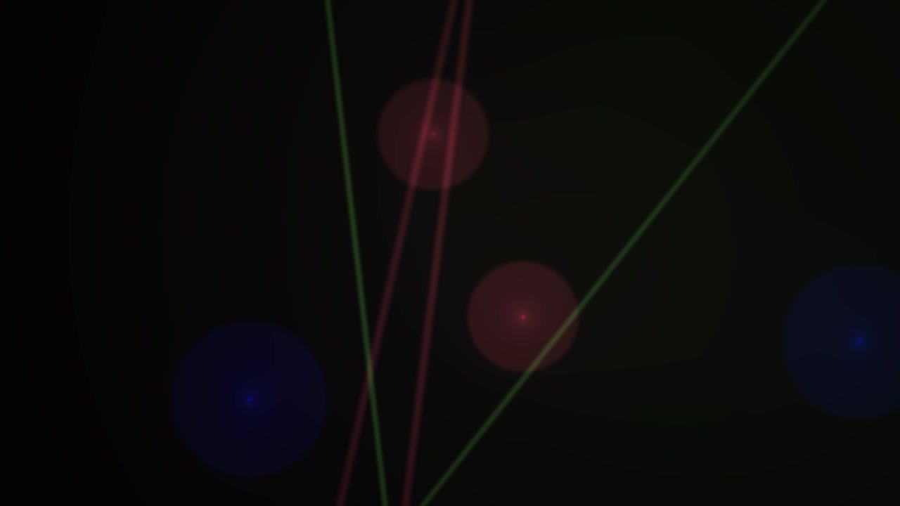 Dynamic Abstract Light Rays and Lens Flares on Black Background