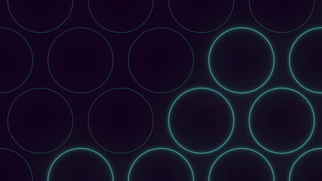 círculos azules brillantes en un patrón simétrico sobre un fondo oscuro