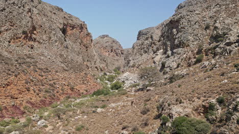 arid, rocky landscape of the zakros gorge (valley of the dead) in crete