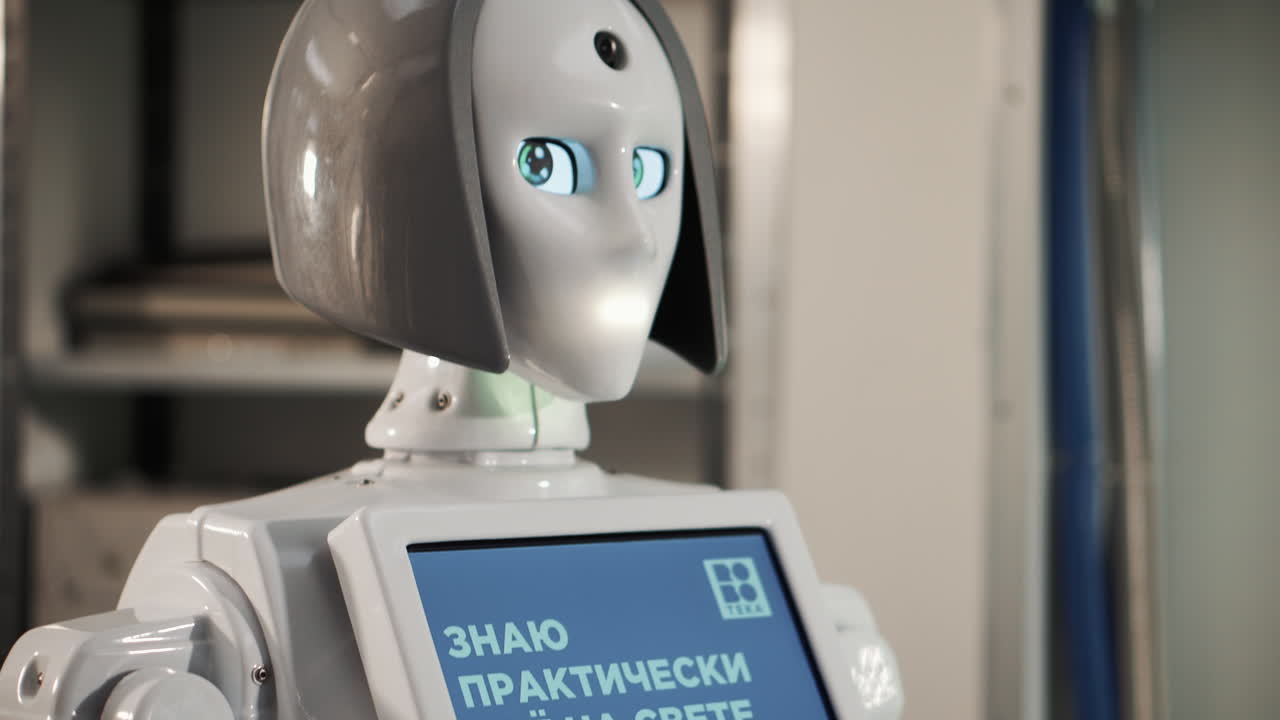 vista de cerca de los robots