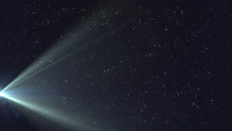 animación de luces brillantes sobre el cielo nocturno con estrellas