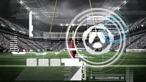 Animation-of-scanner-and-data-processing-over-grass-pitch-at-sports-stadium
