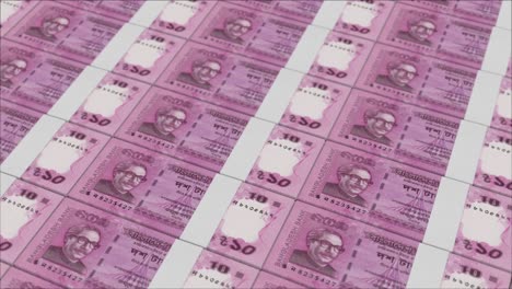 10 bangladeshi taka banknotes printed by a money press