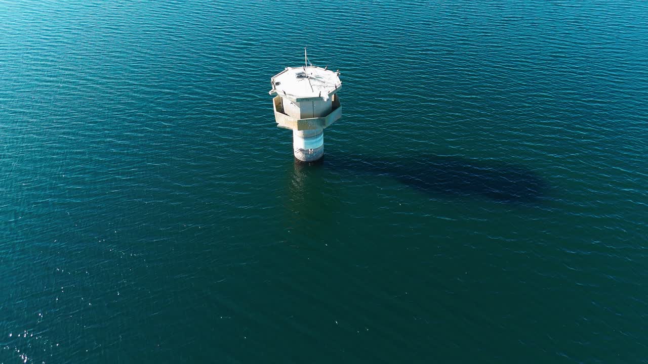 Aerial view of Normanton Church by Rutland Water in Oakham, serene shot