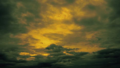 a thunderstorm as dark clouds mix with the golden hours