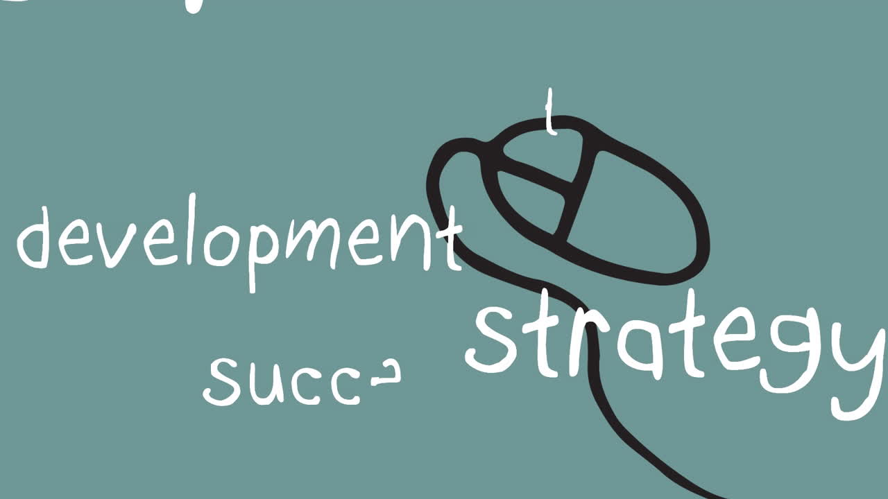 Animation of business texts over mouse drawing