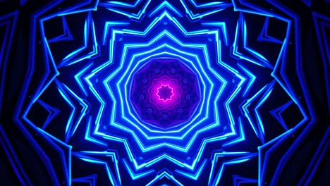 blue and purple circular pattern with light. kaleidoscope vj loop