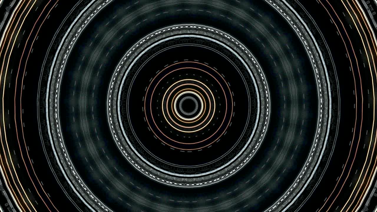 Futuristic Abstract background with animation of flight in abstract futuristic tunnel with neon light lines pattern.