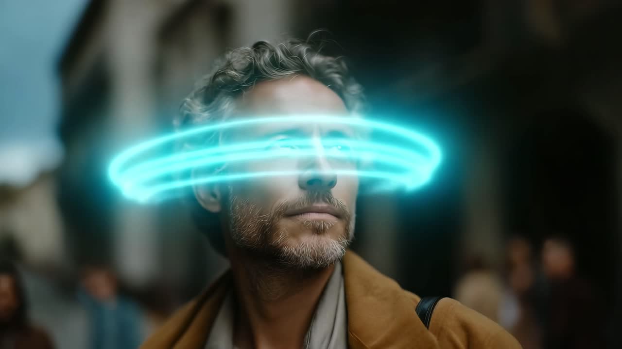 Man with Augmented Reality Headset