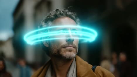 man with augmented reality headset