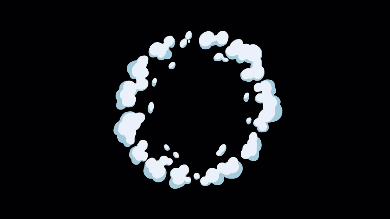 Effetto animato di sbuffo di fumo bianco che si dissolve