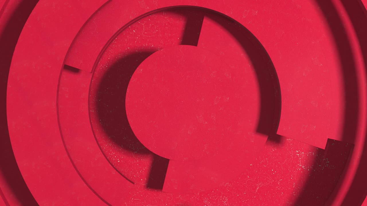 fondo de video de negocios modernos. animación de textura 3d con partes giratorias de un círculo. concepto de superficie en espiral. representación 3d de un bucle sin costuras. textura de piedra de mármol. textura minimalista carmesí roja