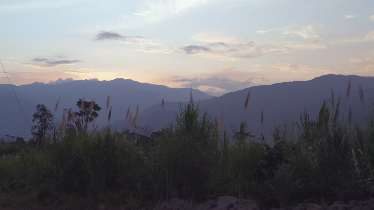 Aerial shot, mountains and horizon, Ecuador, drone.