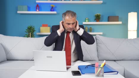 home office worker man having a nervous breakdown.