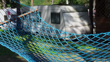 camping site and hammock in the forest outdoor recreation in the usa house on wheels camping site and hammock in the forest outdoor recreation in the usa house on wheels