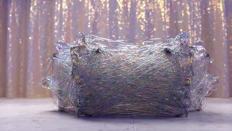 추상적인 3d 렌더링 상자, 이리데센트 포장