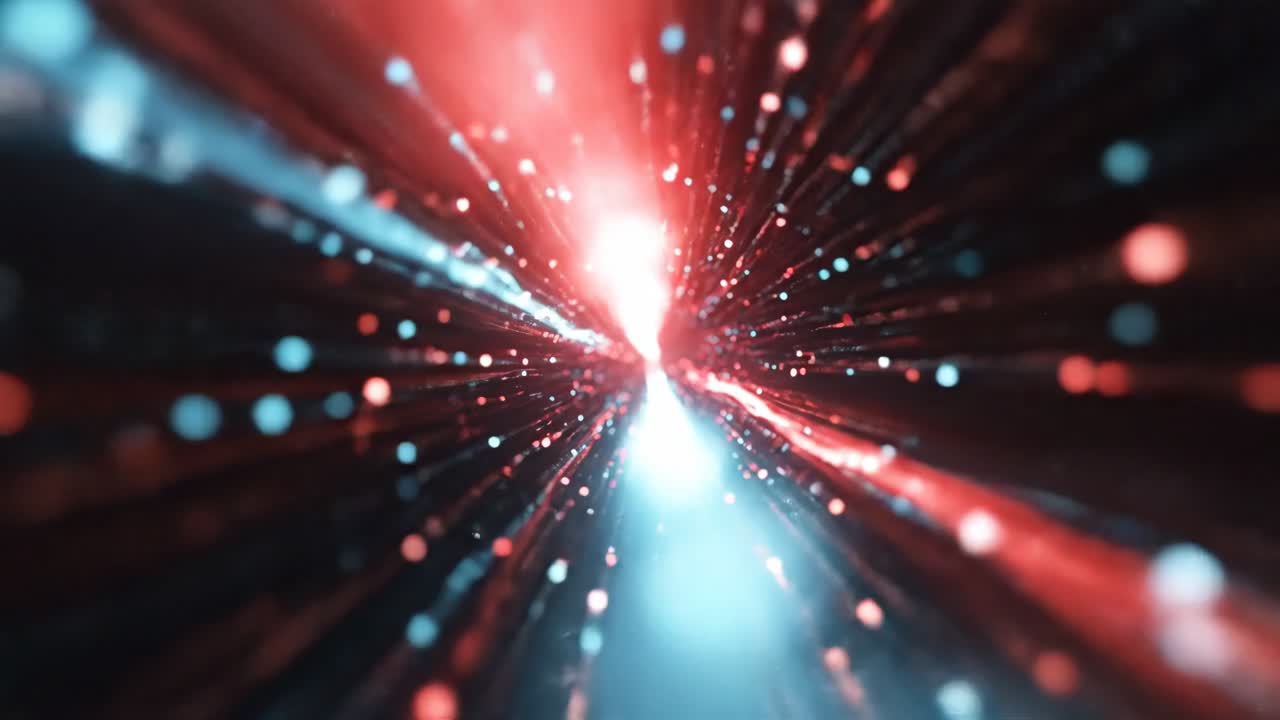 abstract digital light rays with red and blue colors