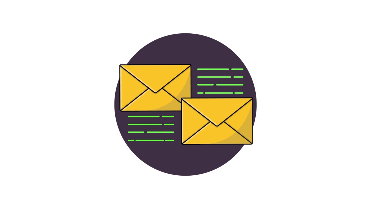 Illustrazione Animata di Messaggi Email e Buste