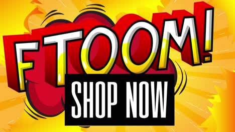 animación de publicidad de venta de cómics. oferta especial, descuento, compras, concepto de negocio minorista de tiendas.