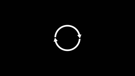 el icono de las flechas desviadas animado aislado sobre fondo negro.