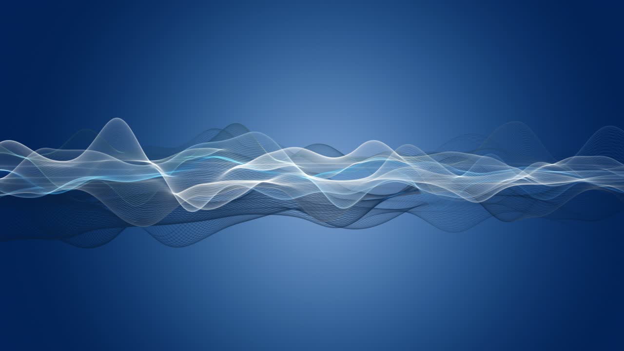 천천히 움직이는 입자 파동 물체와 텍스트를위한 공간, 4096x2304 루프 4k