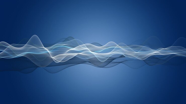 Animazione fantastica con oggetto a onda di particelle al rallentatore e spazio per il testo, 4096x2304 loop 4K