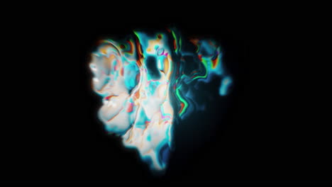 abstract luminous digital art with fluid colors and glitch effect