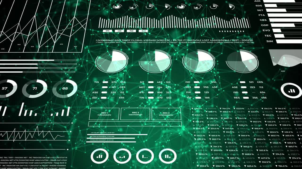 데이터 및 보고 통계, 그래프 다이어그램으로 애니메이션