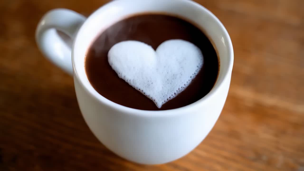 arte del latte en forma de corazón en una taza blanca