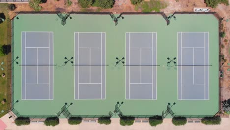 aerial top view of tennis court