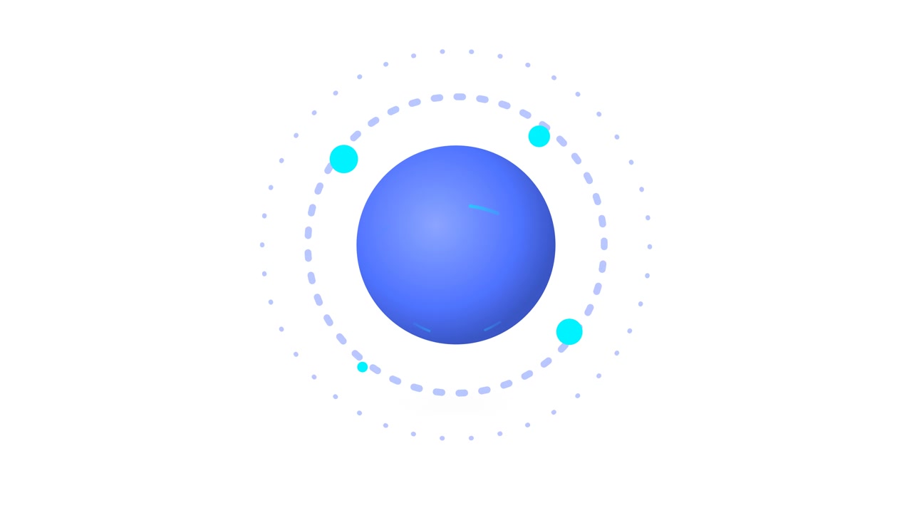 Animated Blue Sphere With Orbiting Particles