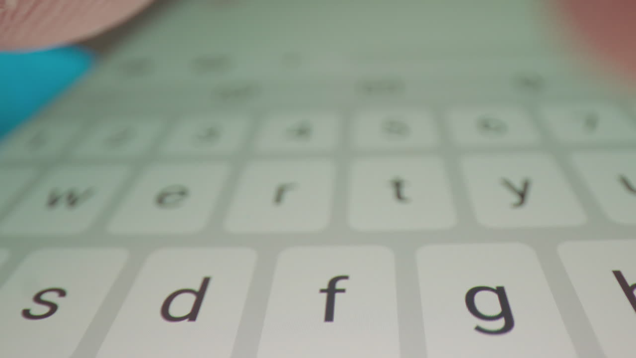Close-up of a smartphone keyboard