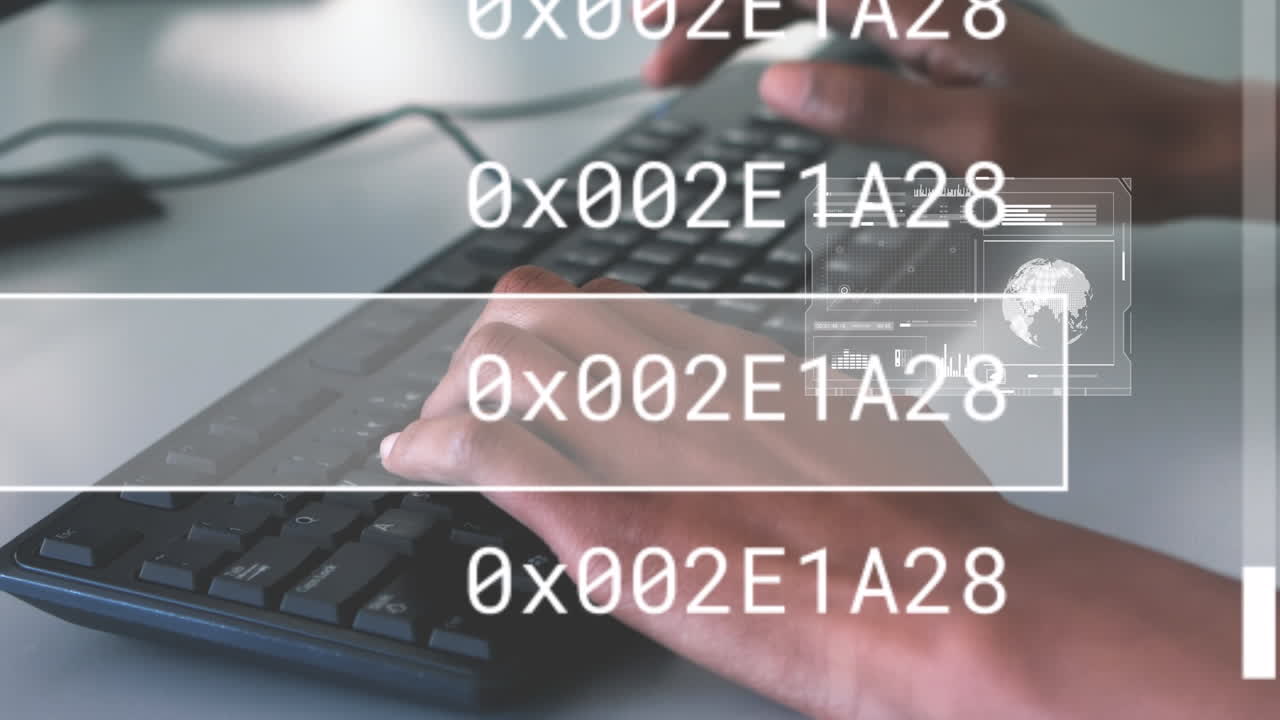 animación del procesamiento de datos financieros sobre empresarios que utilizan computadoras