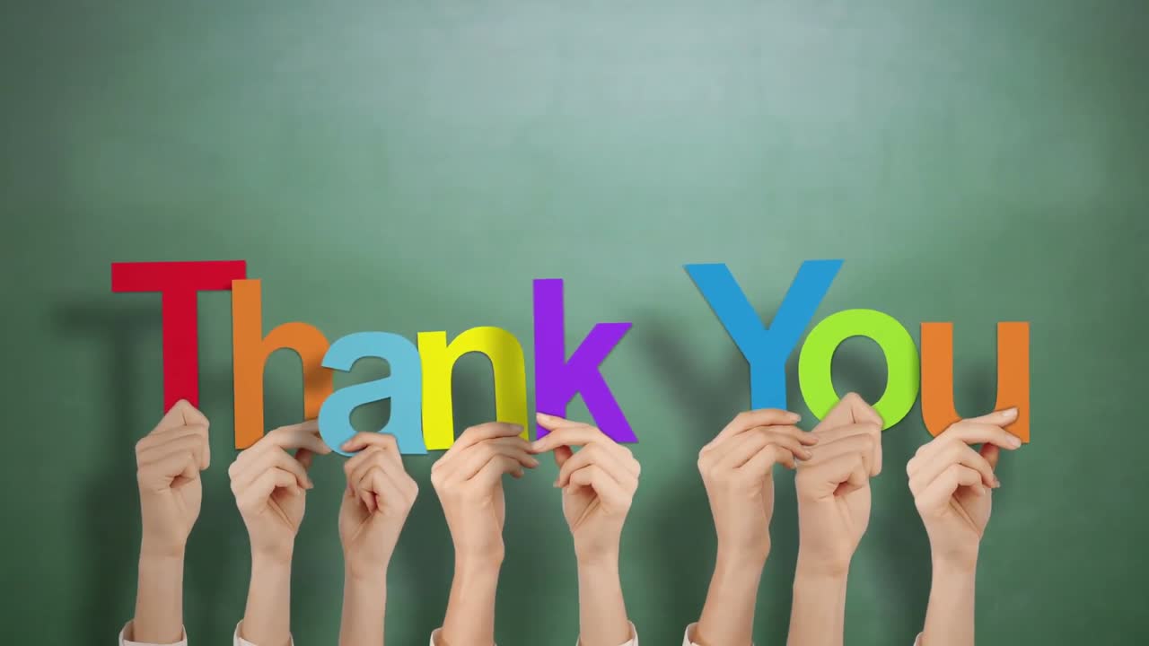 손을 들고 고마워요