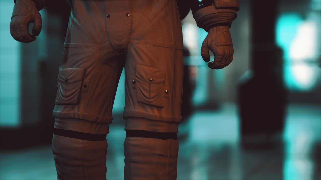 astronauta en el metro subterráneo