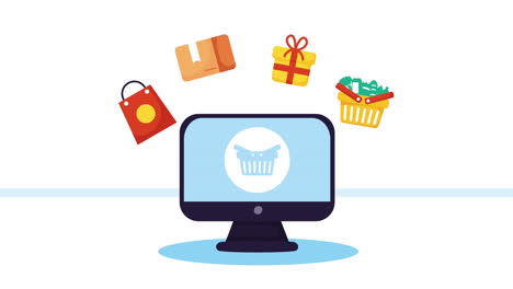 desktop computer tech ecommerce animation