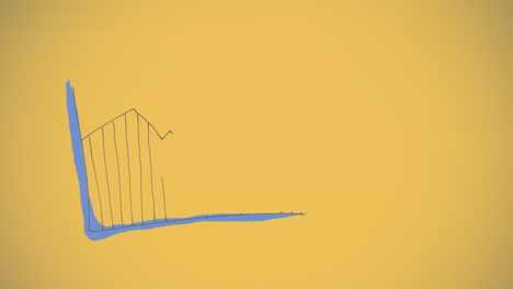 animación del procesamiento de datos estadísticos contra un fondo amarillo