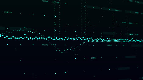 animation of data processing and changing numbers against black background