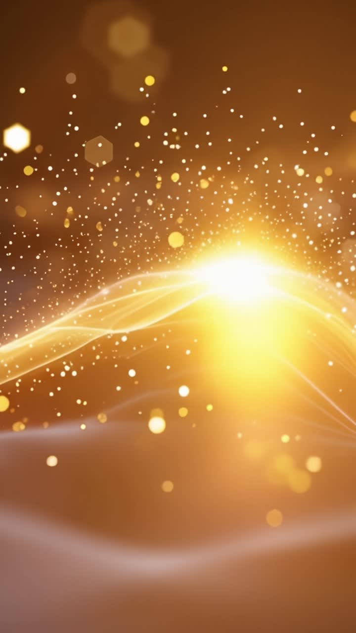 Ondas Cautivadoras de Luz y Destellos en un Fondo Oscurecido Creando un Brillo Etéreo y una Atmósfera Mística de Belleza y Elegancia.