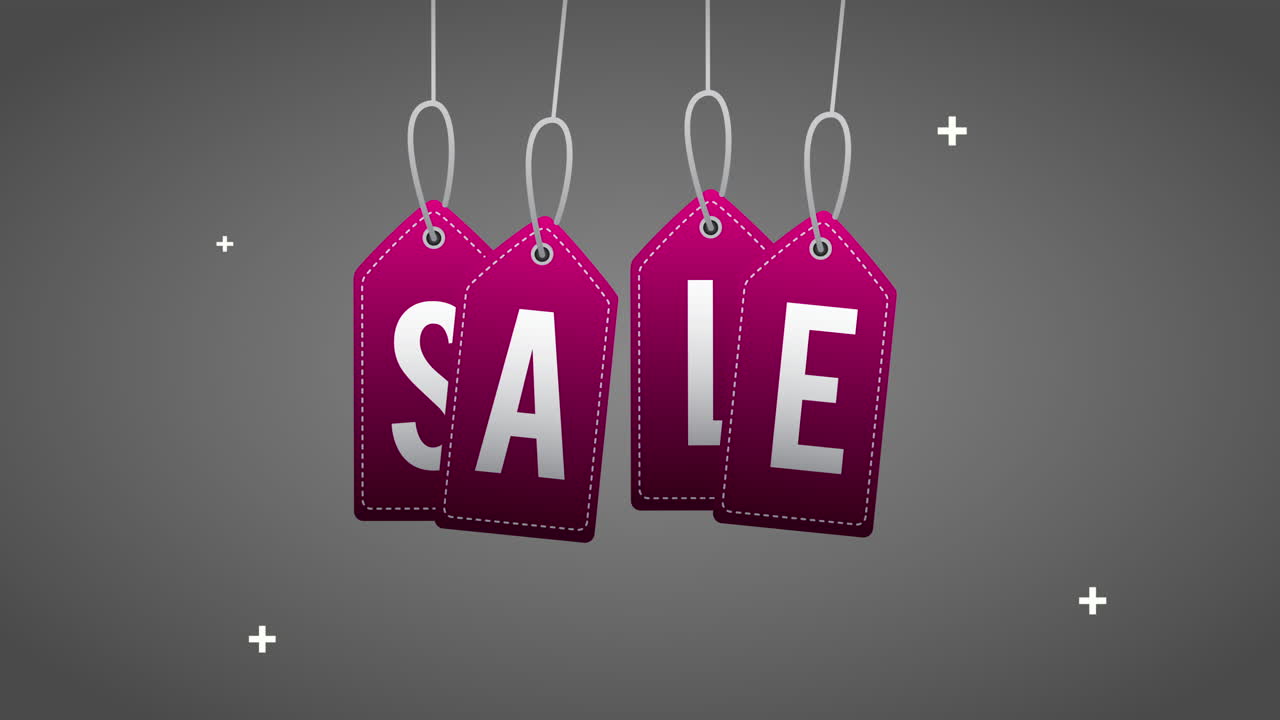 poster commerciale di liquidazione delle vendite con etichette appese