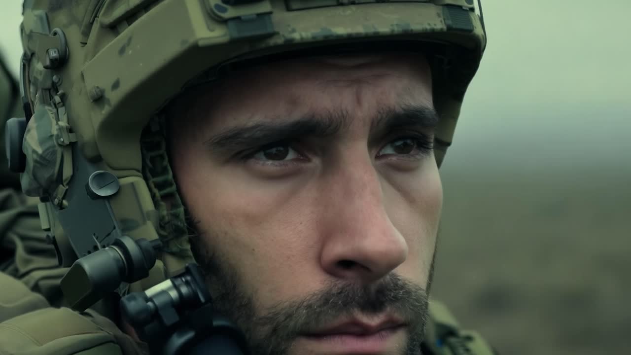 un soldato in abbigliamento da camuffamento e un casco